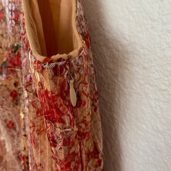 Sundance Floral Glory Dress Sequins Sleeveless Midi Drop Waist Women Large NWT - Picture 7 of 14